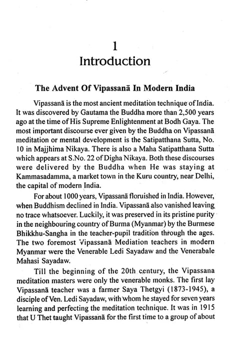 Vipassana; A Universal Buddhist Meditation Technique - Retail Maharaj