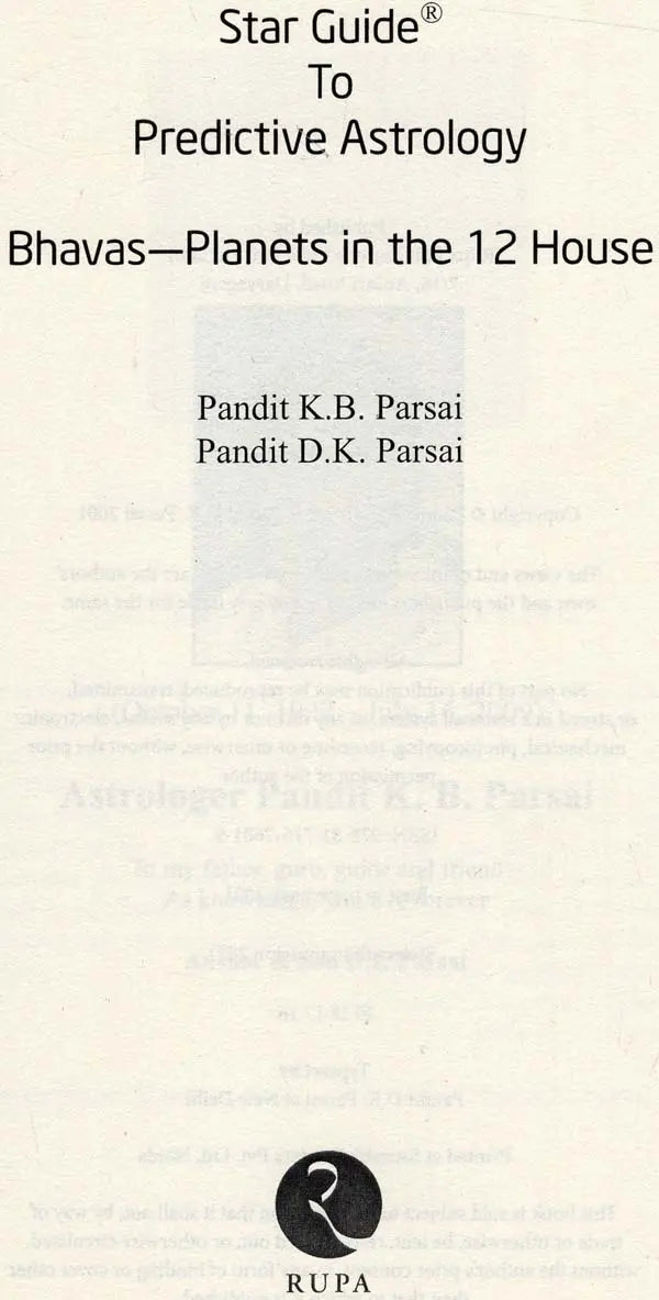 Star Guide to Predictive Astrology [English] By Pandit KB Parsai, DK Parsai - Retail Maharaj