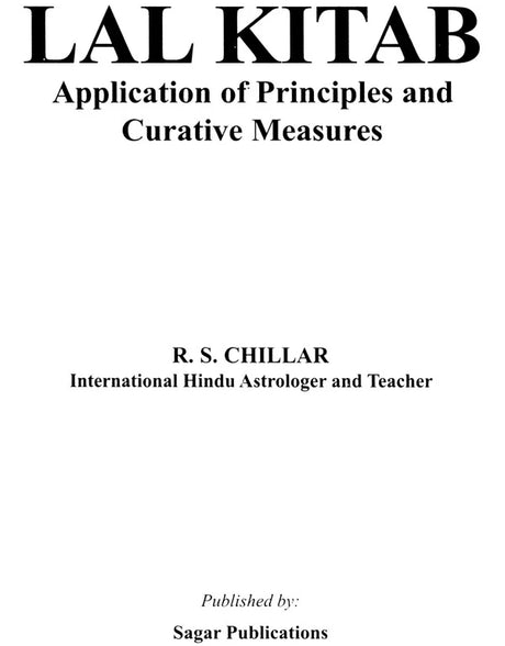 Lal Kitab - Application of Principles and Curative Measures [English] By R. S. Chillar - Retail Maharaj