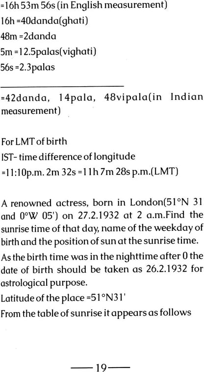 A New Method on Birth Time Rectification: Astrology of Sadhu Paddathi