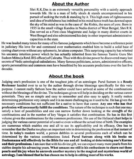Parul Sutram Astrology of Profession [English] By Shri R K Das - Retail Maharaj