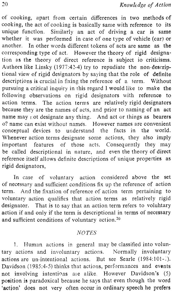 Knowledge of Action: Logico-Epistemological Analysis (Sri Garib Dass Oriental Series No 161) - Retail Maharaj