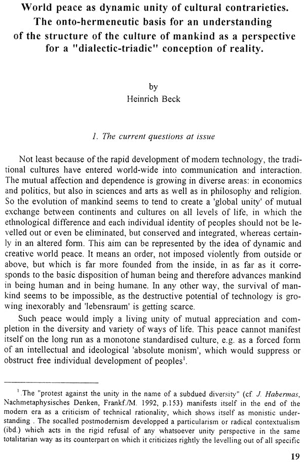 Creative Peace Through Encounter of World Cultures: In Commission of the Hanns Seidel Foundation (Sri Garib Dass Oriental Series) - Retail Maharaj