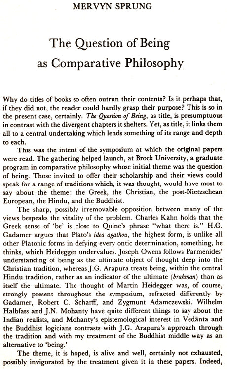 The Question of Being East West Perspectives (An Old and Rare Book) - Retail Maharaj