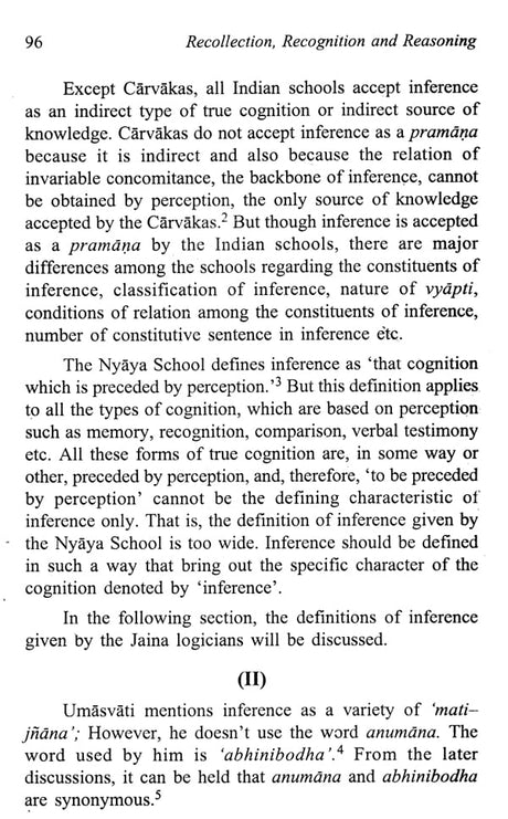 Recollection, Recognition and Reasoning: A Study in The Jaina Theory of Paroksa Pramana - Retail Maharaj