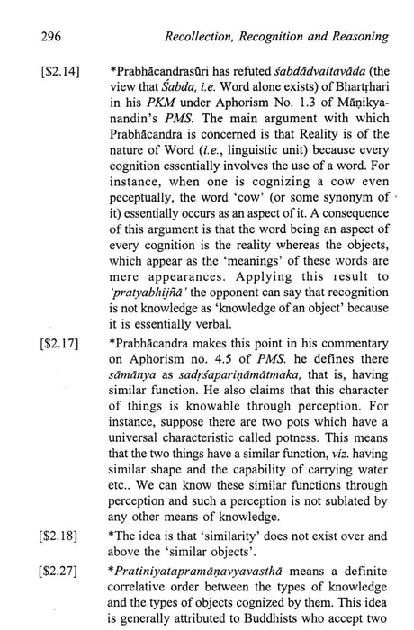 Recollection, Recognition and Reasoning: A Study in The Jaina Theory of Paroksa Pramana - Retail Maharaj