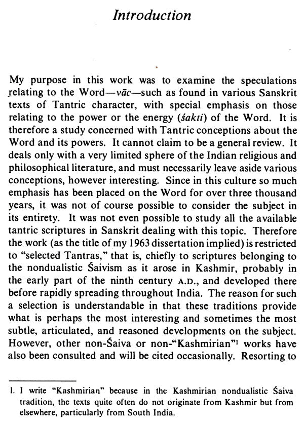 Vac: The Concept of the Word in Selected Hindu Tantras: No. 155 (Sri Garib Dass Oriental S.) - Retail Maharaj