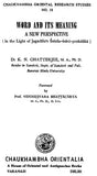 Word and Its Meaning- A New Perspective (An Old and Rare Book) - Retail Maharaj