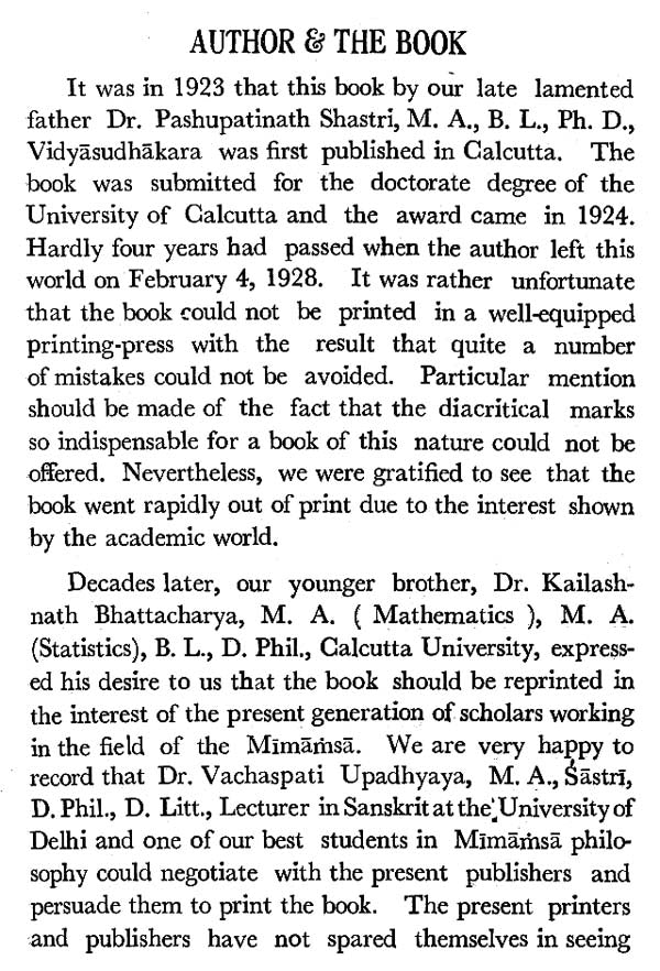 Introduction to the Purva Mimamsa (An Old Book) - Retail Maharaj