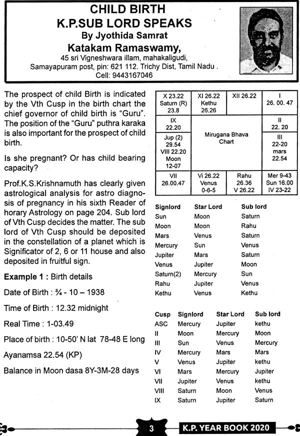 2020 KP &amp; Astrology [English] By Sothidamamani K Subramaniam