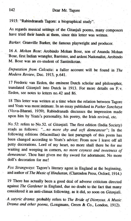 Dear Mr. Tagore (95 Letters Written to Rabindranath Tagore from Europe and America) (An old and Rare book) - Retail Maharaj