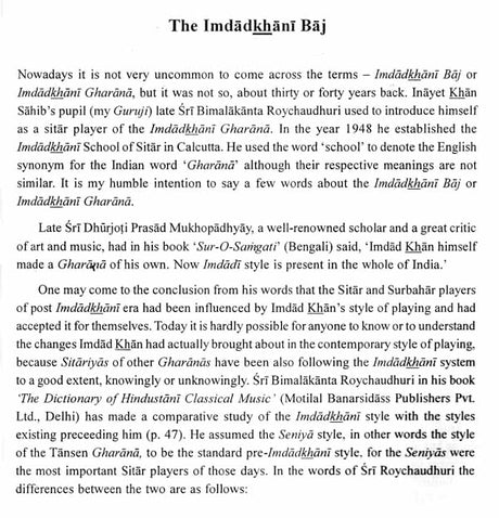 The Imdadkhani Baj- India's Premier Sitar Gharana (With CD Inside) - Retail Maharaj