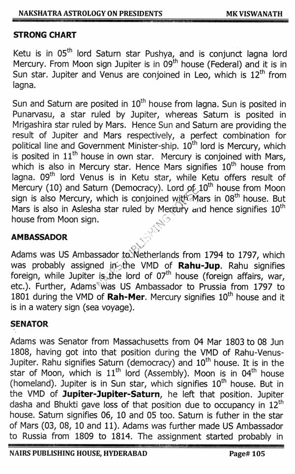 Nakshatra Astrology on Presidents [English] By MK Viswanath - Retail Maharaj