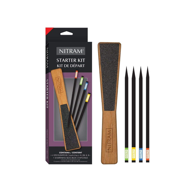 Nitram Starter Kit for Charcoal Drawing and Sketching - Retail Maharaj