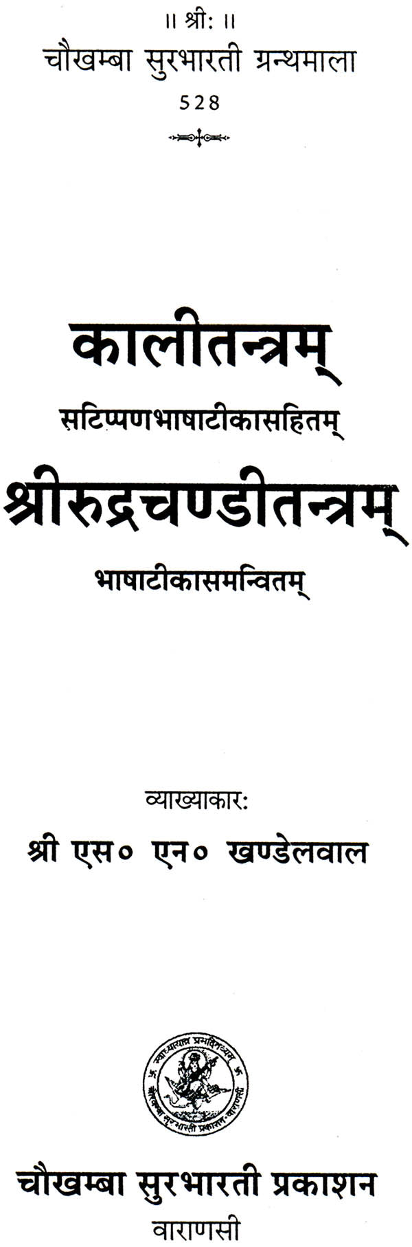 Kalitantram Rudrachanditantram [Hindi] - Retail Maharaj