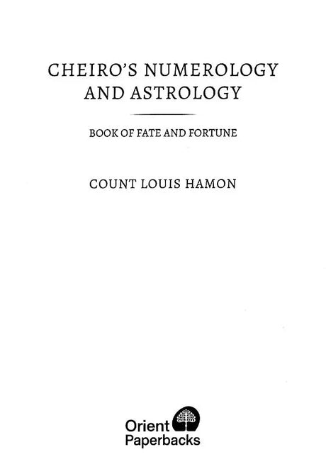 The Book of Fate and Fortune Cheiro's Numerology & Astrology [English] By Cheiro - Retail Maharaj