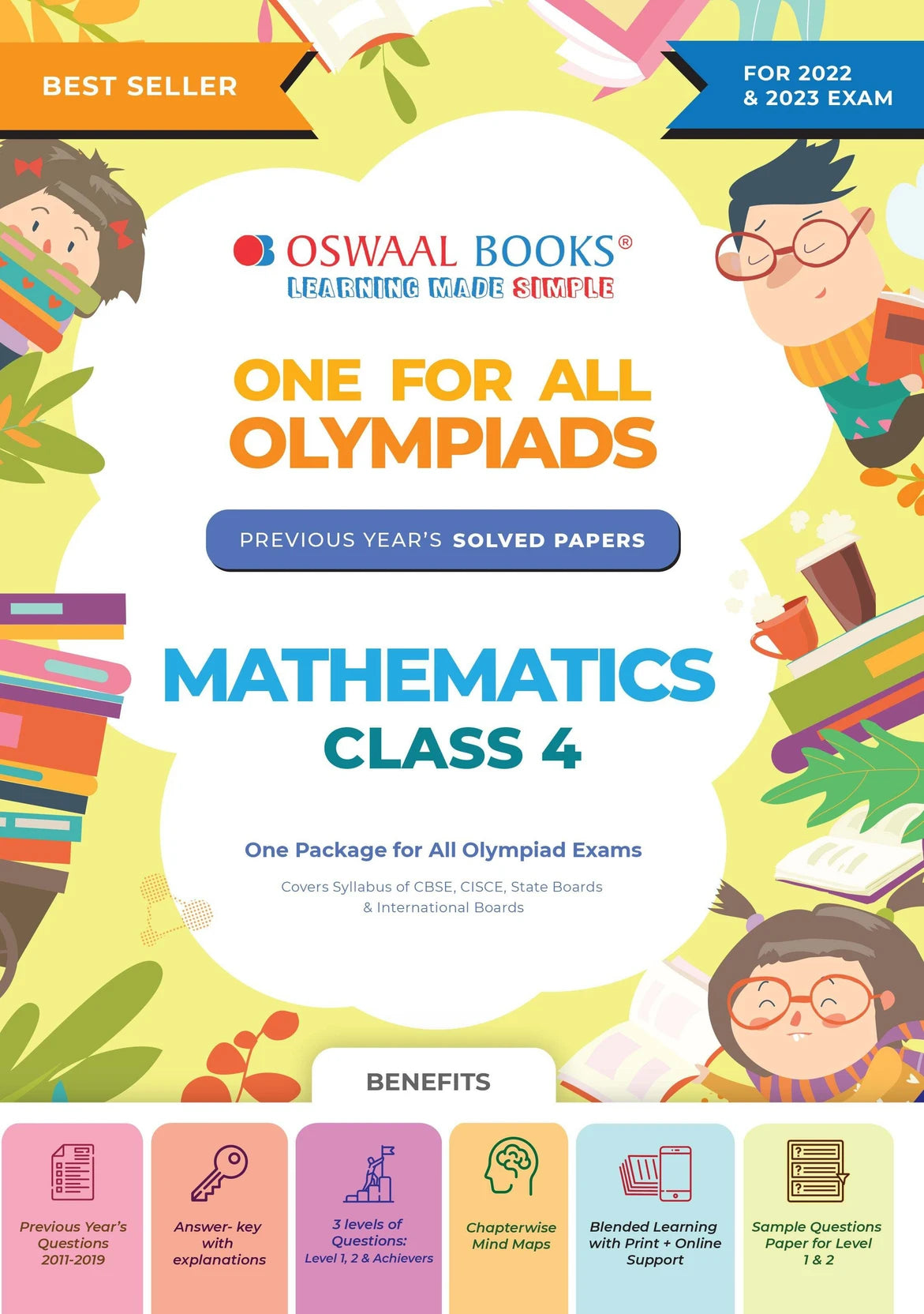Oswaal One For All Olympiad Previous Years’ Solved Papers, Class-4 Mathematics Book (Useful book for all Olympiads) (For 2023 Exam) - Retail Maharaj