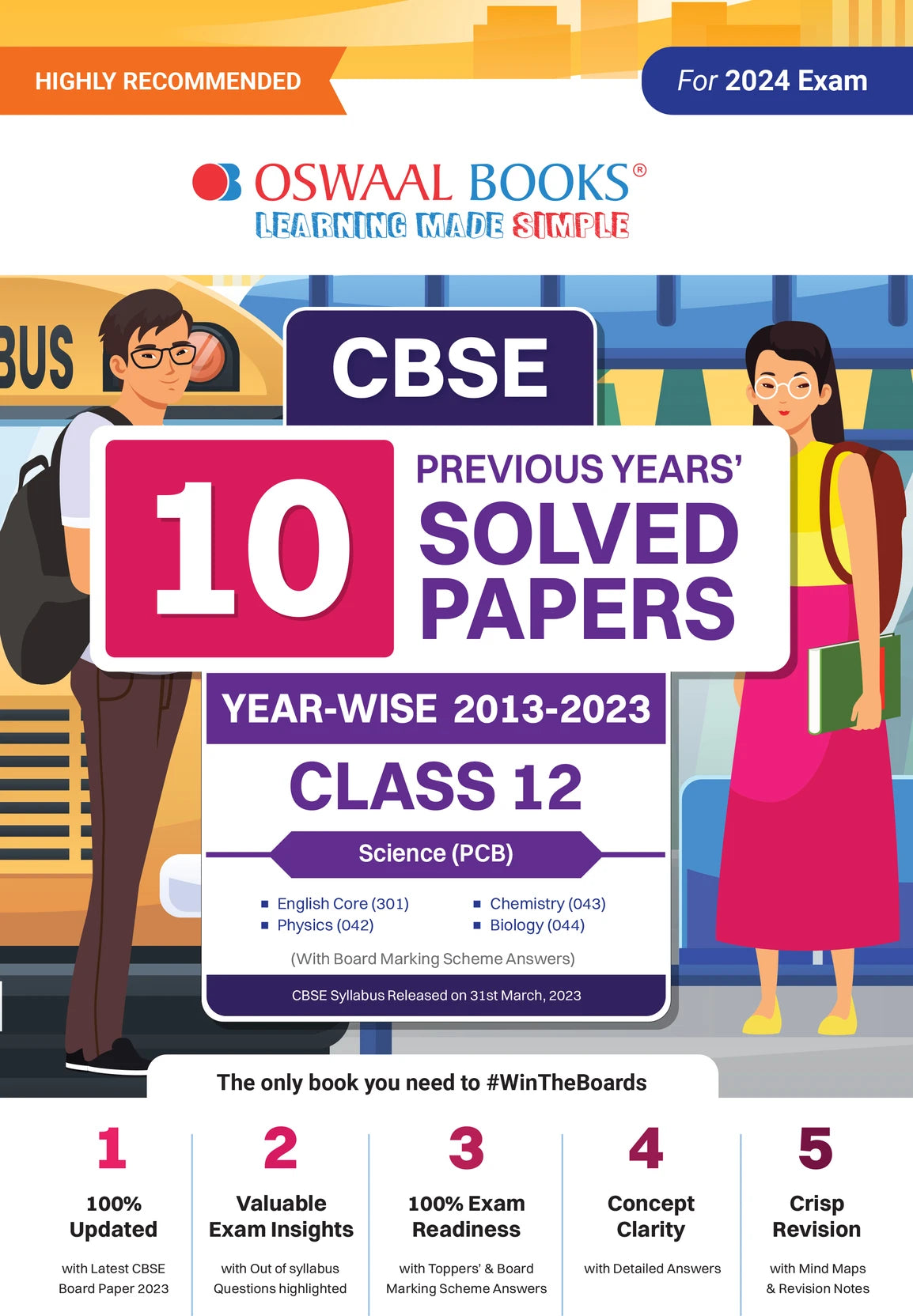 Oswaal CBSE 10 Previous Years' Solved Papers, Yearwise (2013-2023) Science (PCB) English Core, Physics, Chemistry & Biology Class 12 Book (For 2024 Exam) - Retail Maharaj