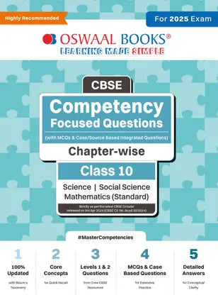Oswaal Cbse Competency Focused Questions (with MCQS & Case/Source Based Integrated Questions) | Chapter-Wise | Class 10 | Science | Social Science | Mathematics - Retail Maharaj
