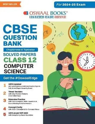 Oswaal CBSE Question Bank Class 12 Computer Science, Chapterwise and Topicwise Solved Papers For Board Exams 2025 - Retail Maharaj
