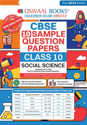 Oswaal Cbse Sample Question Papers Class 10 Social Science Book - Retail Maharaj
