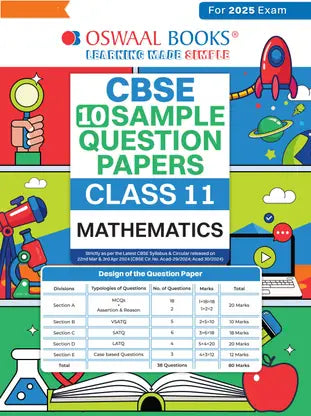 Oswaal Cbse Sample Question Papers Class 11 Mathematics - Retail Maharaj