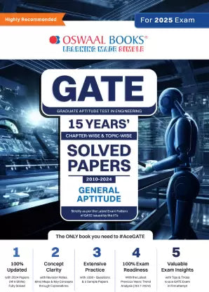 Oswaal GATE Chapter-wise Topic-wise 15 Years' Solved Papers 2010 to 2024 | General Aptitude For 2025 Exam - Retail Maharaj
