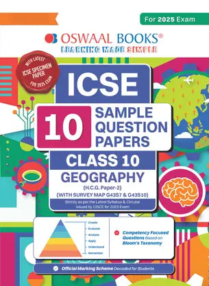 Oswaal Icse | 10 Sample Question Papers | Class 10 | Geography (for 2025 Exam) - Retail Maharaj
