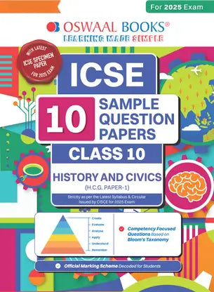 Oswaal Icse | 10 Sample Question Papers | Class 10 | History & Civics (for 2025 Exam) - Retail Maharaj