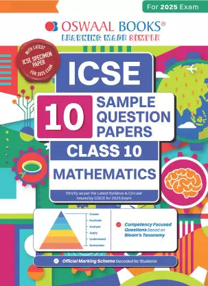 Oswaal ICSE | 10 Sample Question Papers | Class 10 | Mathematics (For 2025 Exam) - Retail Maharaj
