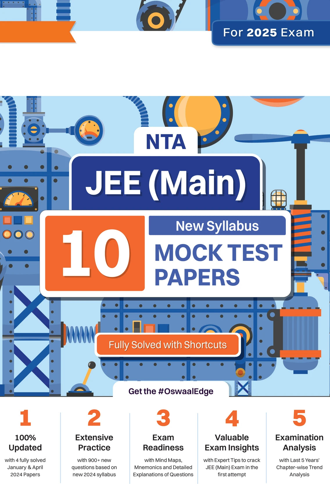 Oswaal NTA JEE (Main) 10 Mock Test Papers Book | As Per New Syllabus | Fully Solved with Shortcuts | For 2025 Exam - Retail Maharaj