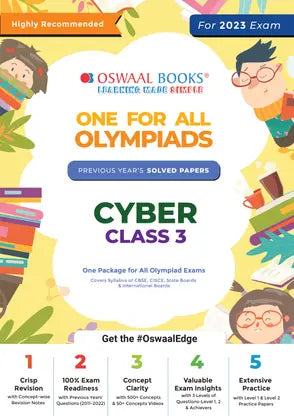 Oswaal One For All Olympiad Previous Years’ Solved Papers, Class 3 Cyber - Retail Maharaj
