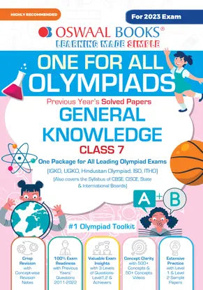 Oswaal One For All Olympiad Previous Years' Solved Papers, Class-7 General Knowledge Book - Retail Maharaj