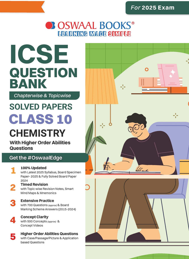 Oswaal ICSE Question Bank Solved Papers Class 10 Chemistry (For 2025 Exam) - Retail Maharaj