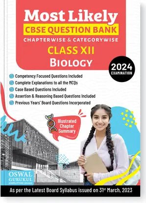 Oswal - Gurukul Biology Most Likely CBSE Question Bank for Class 12 Exam 2024 - Retail Maharaj