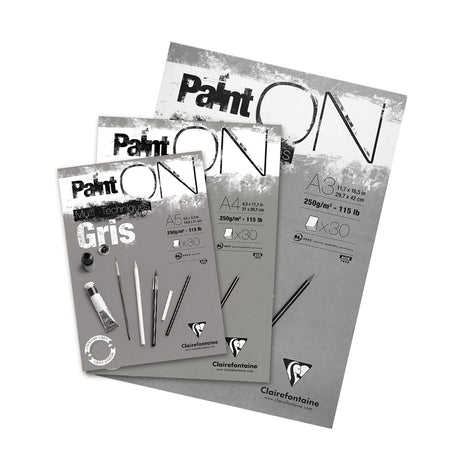 Clairefontaine Paint’On Multi-Technique Grey Mixed Media Pad 250 GSM – Open Stock - Retail Maharaj