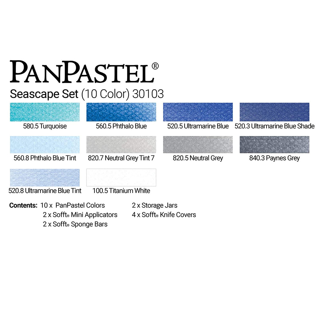 PanPastel Colours Set of 10 (Professional Soft Pastels in Pans)