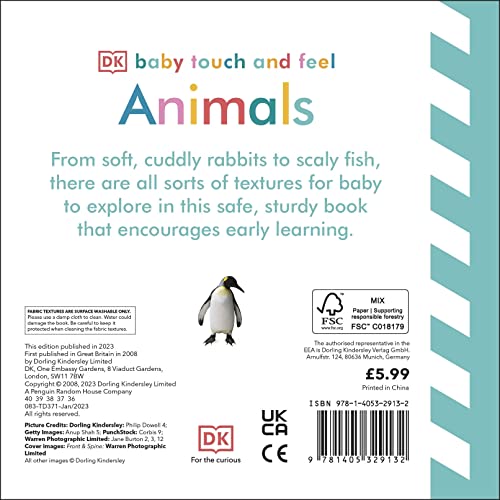 Baby Touch and Feel Animals [Board book] DK - Retail Maharaj