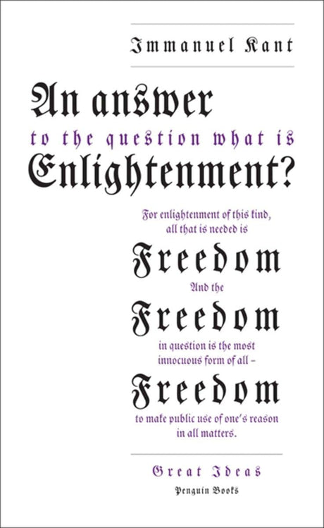 An Answer to the Question: 'What is Enlightenment?' (Penguin Great Ideas) - Retail Maharaj