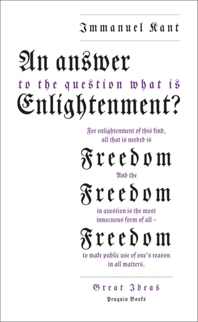 An Answer to the Question: 'What is Enlightenment?' (Penguin Great Ideas) - Retail Maharaj