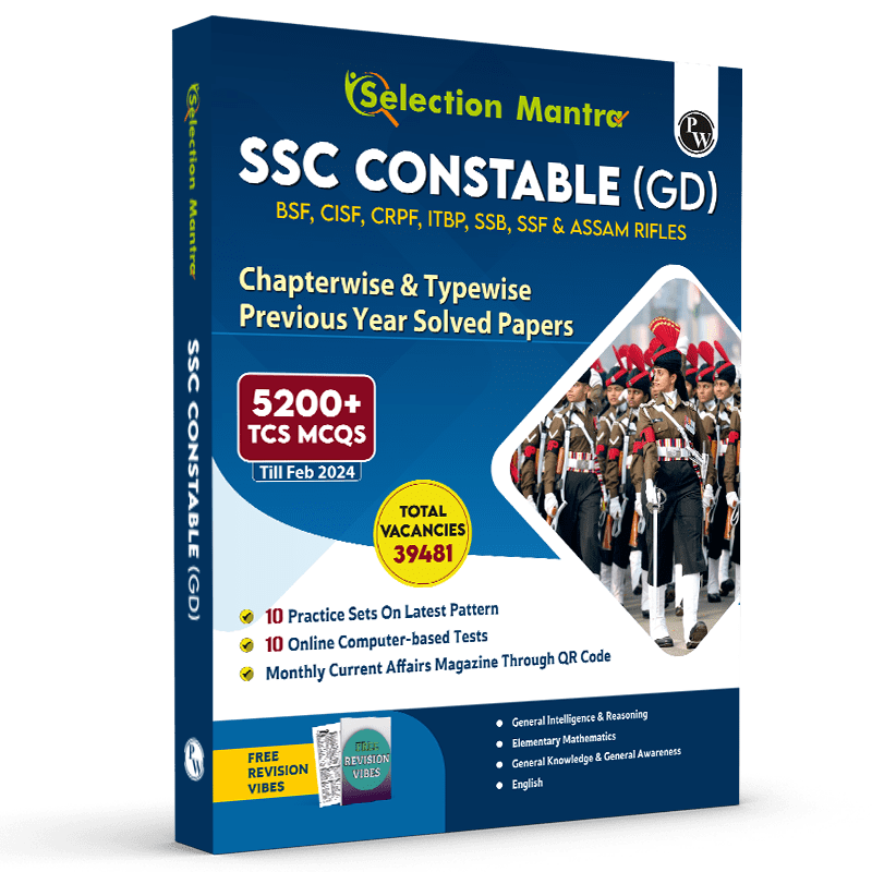 Pw Selection Mantra For Ssc Constable Gd Exam 2025 Chapterwise And Typewise Pyqs Till 2024 L Gk, Reasoning, English And Elementary Maths) With 20 Practice Sets | Revision Vibes - Retail Maharaj