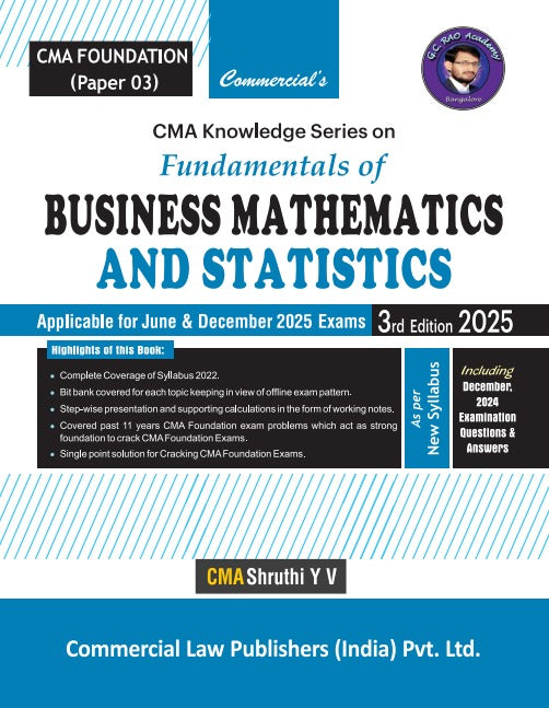 CMA Knowledge Series on Fundamentals of Business Mathematics and Statistics (CMA Foundation Paper-03) - Retail Maharaj