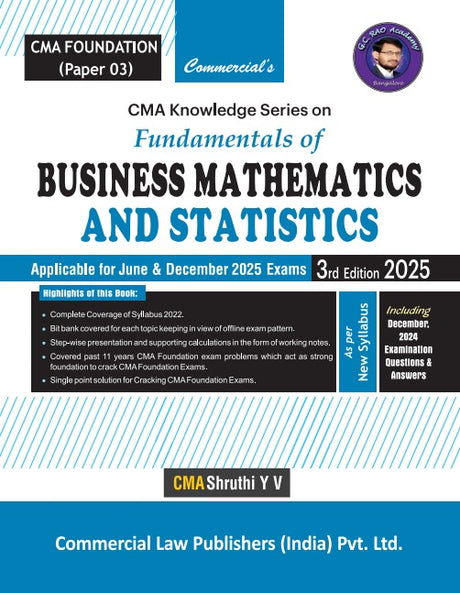 CMA Knowledge Series on Fundamentals of Business Mathematics and Statistics (CMA Foundation Paper-03) - Retail Maharaj