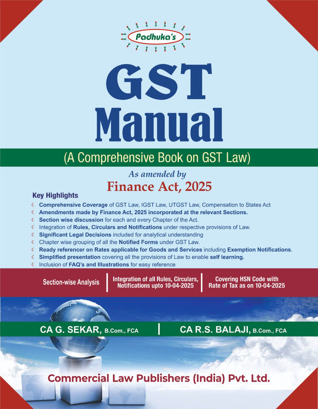 GST Manual (A Comprehensive Book on GST Law) As amended by Finance Act, 2025 - Retail Maharaj