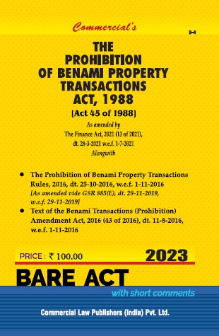 Prohibition of Benami Property Transactions Act, 1988 with Rules, 2016 - Retail Maharaj