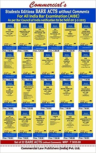 AIBE Bare Acts Combo without Notes (Set of 22 Books) - Retail Maharaj