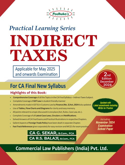Practical Learning Series Indirect Taxes for CA Final New Syllabus (Applicable for May 2025 and Onwards Examination) - Retail Maharaj