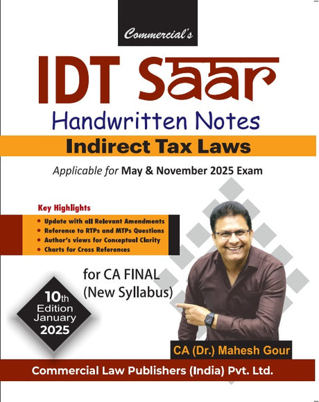 IDT SAAR Handwritten Notes (indirect Tax Laws) CA Final New Syllabus - Retail Maharaj