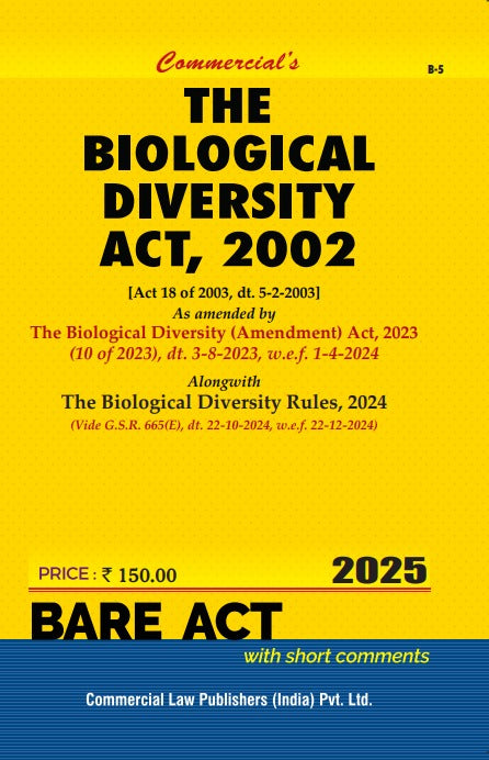 Biological Diversity Act, 2002 alongwith Rules 2004 As amended by The Biological Diversity (Amendment) Act, 2023 - Retail Maharaj