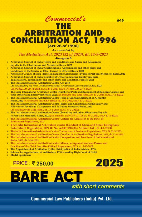 Arbitration and Conciliation Act, 1996 As Amended by Mediation Act, 2023 - Retail Maharaj